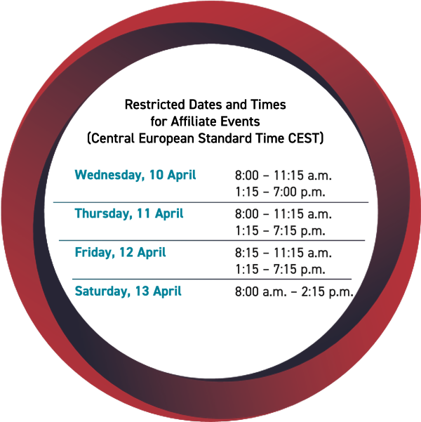 Restricted times for Affiliate Events at ISHLT2023