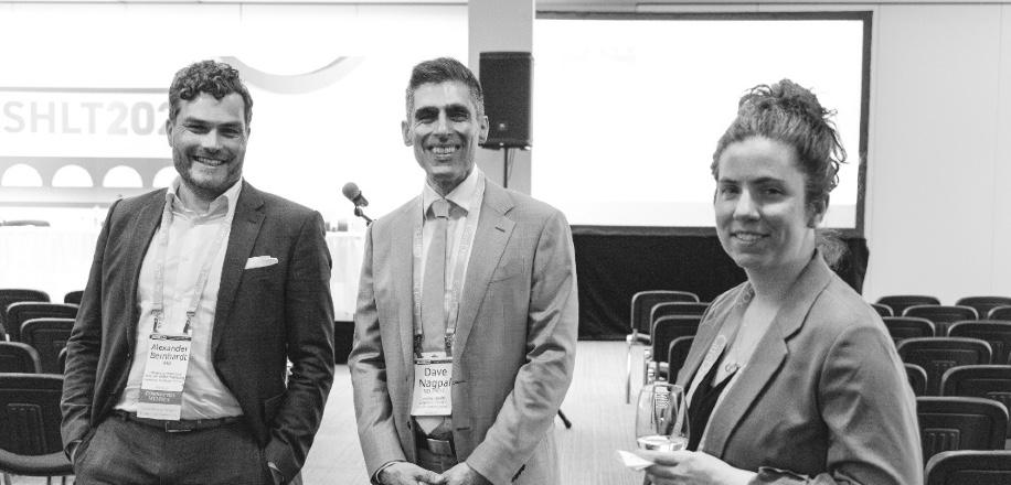 2025_PC-BOD-Elections_HomepageFeatureStory_Mobile Photo of people smiling at an ISHLT2024 Professional Community Reception