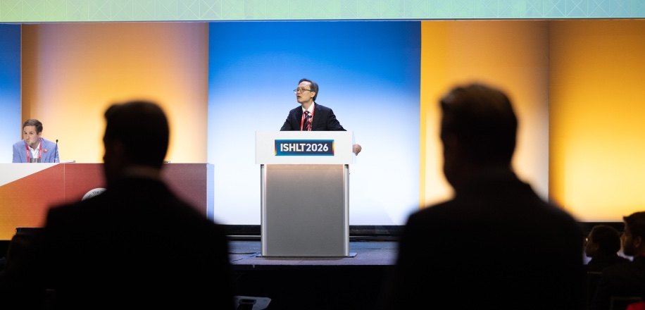 man presenting at ISHLT2026