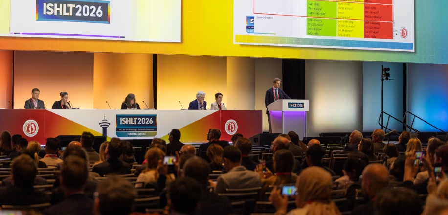 Photo of a man giving a presentation during ISHLT2026 in Toronto