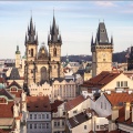 Photo of buildings and cathedral spires in Prague