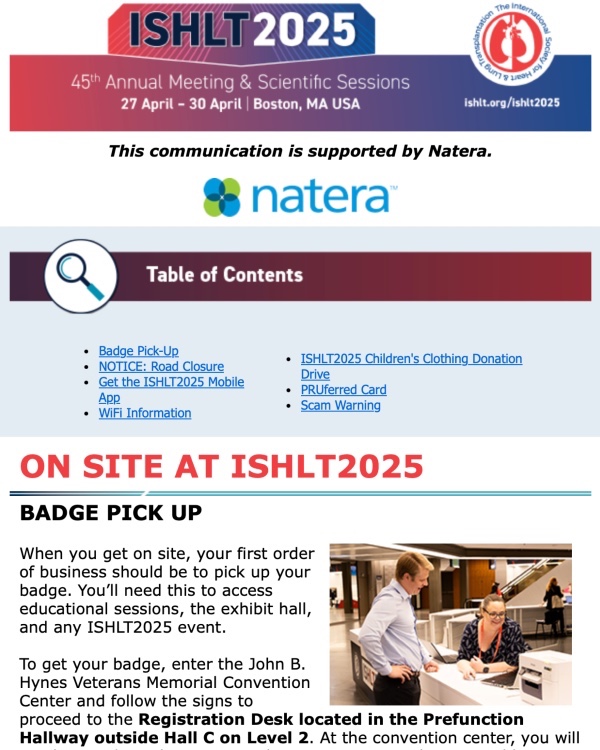 ISHLT2025 'Event is Tomorrow' Email