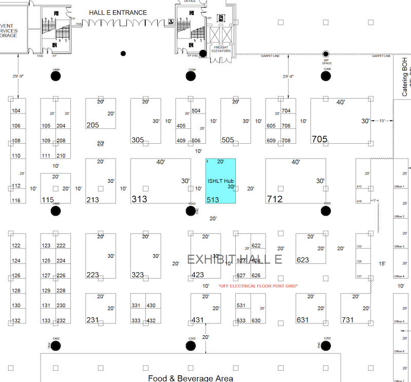 ISHLT2026 Exhibit Hall Floor Plan
