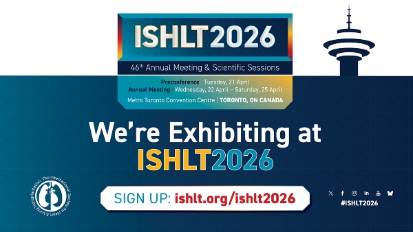 ISHLT2026 Exhibitor Promotional Social Graphic for Facebook, LinkedIn, and X