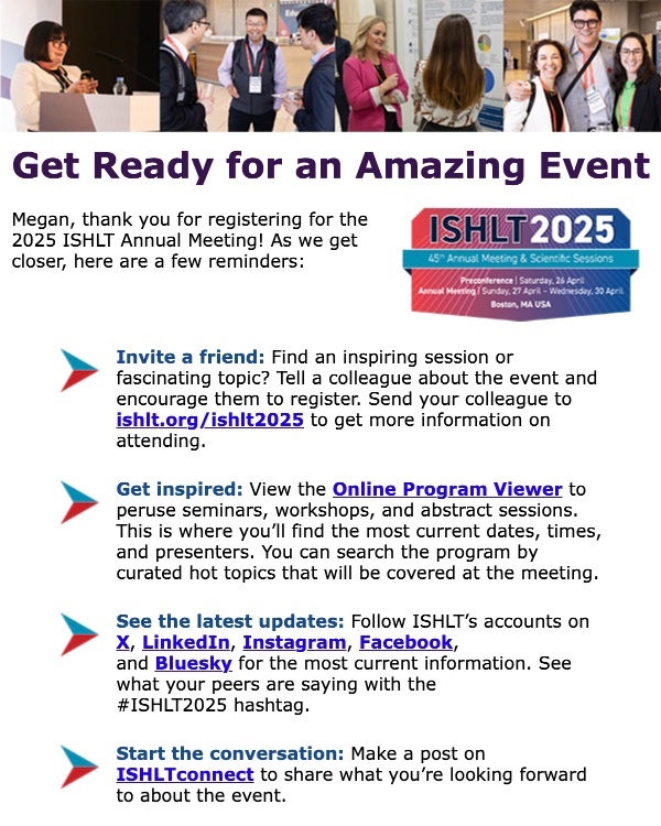 ISHLT2025 'Invite a Friend' Email