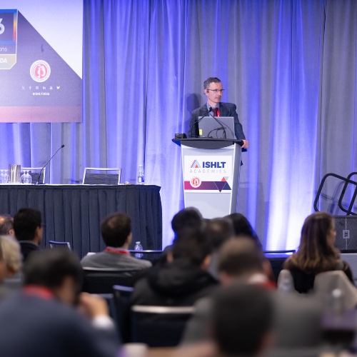 Man presenting at ISHLT2026 Preconference Day