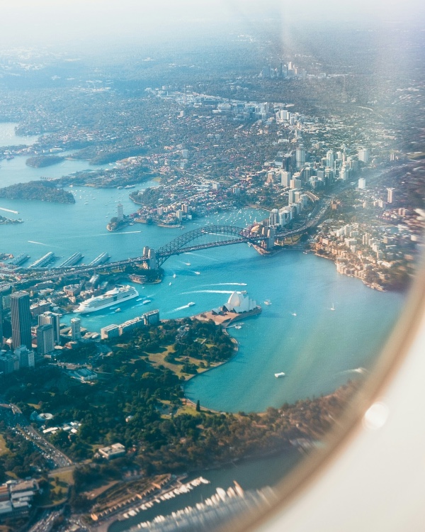 Photo of Sydney, Australia from plane window