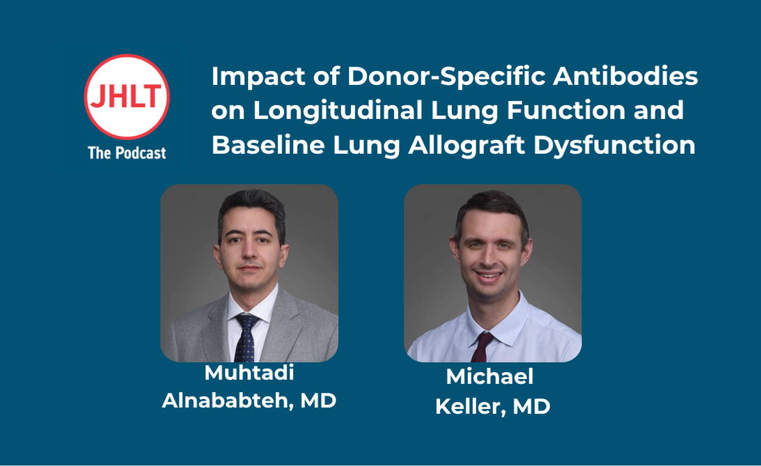 JHLT the Podcast with headshots of Muhtadi Alnababteh and Michael Keller