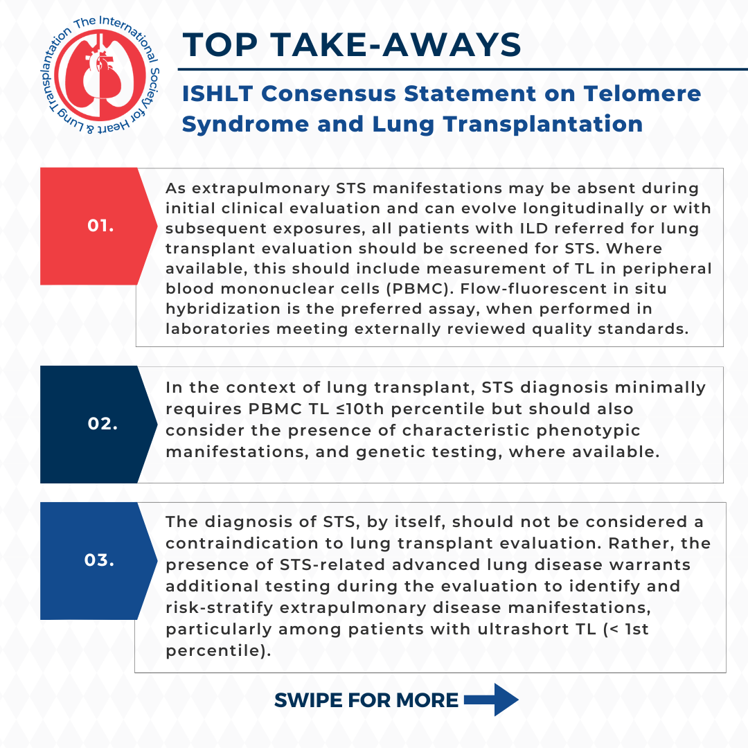 ISHLT Consensus Statement on Short Telomere Syndrome in Lung Transplantation