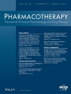 Pharmacotherapy Cover Vol 42 Number 9 August 2022
