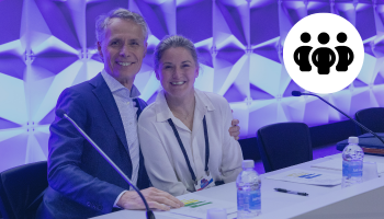 Photo of ISHLT2026 Program Chair Caroline Patterson and 2025-2026 ISHLT President Josef Stehlik